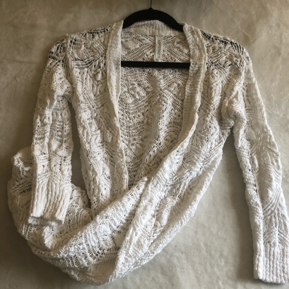 Long white cardigan